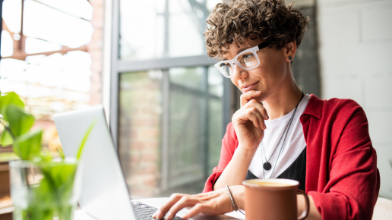 Young woman using laptop